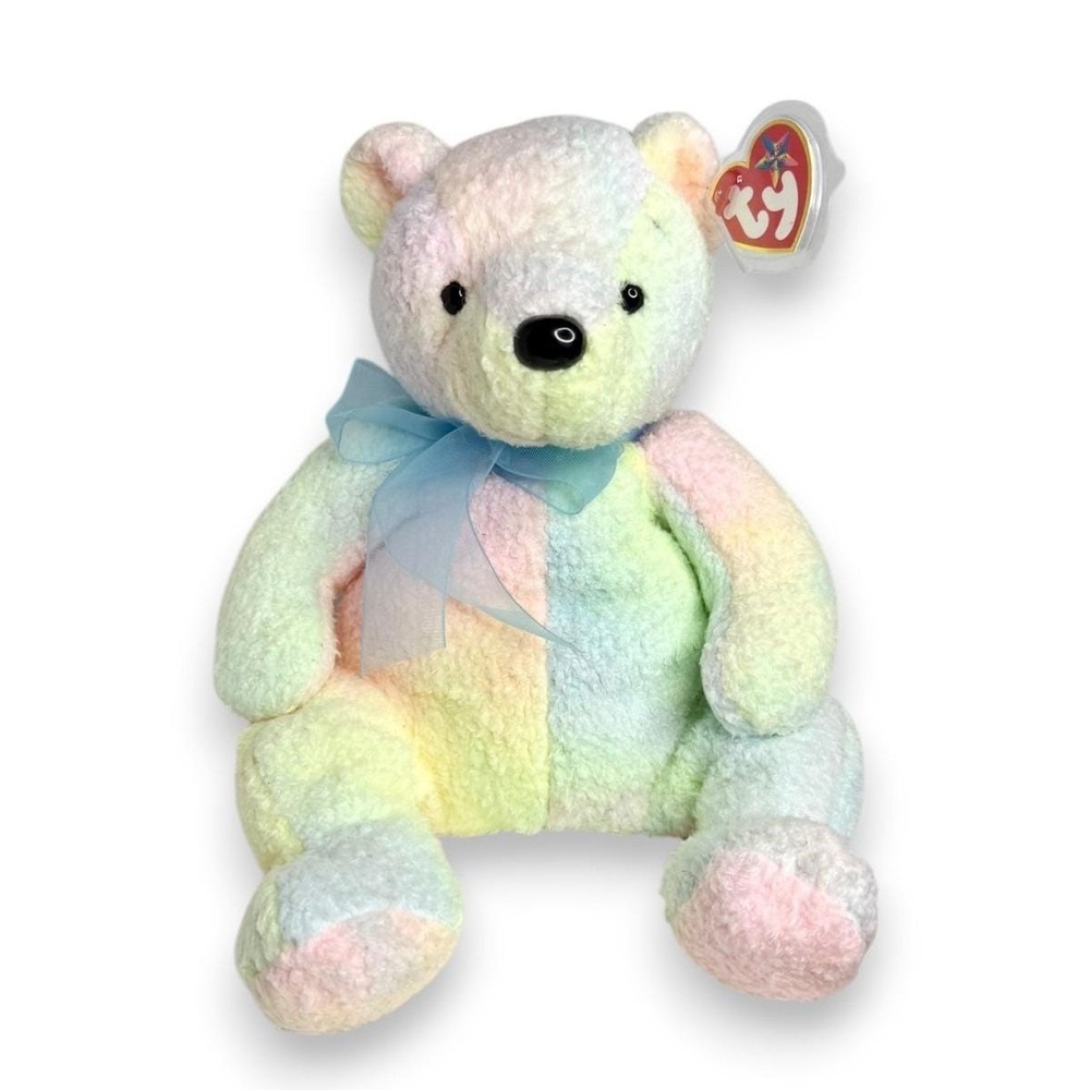 Mellow the Bear | Pastel Rainbow Dream | Near Mint Heart Tag TY Beanie Buddy